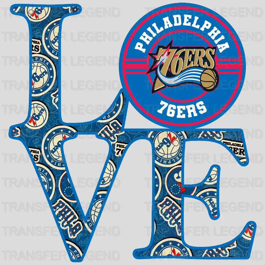 Philadelphia 76ers NBA Love DTF Iron On Transfer