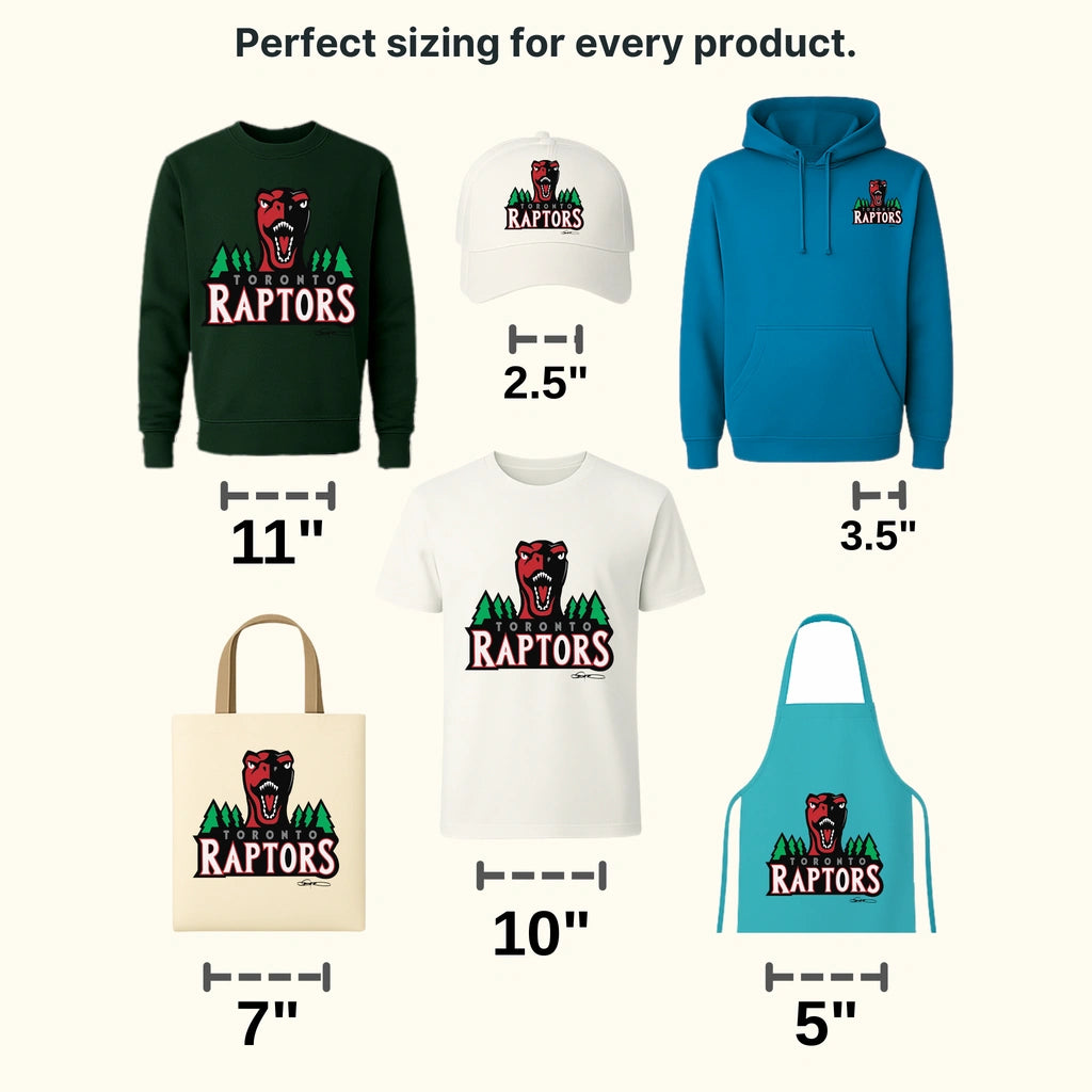 Toronto Raptors Raptor Head with Pines Crest NBA Design - DTF Heat Transfer