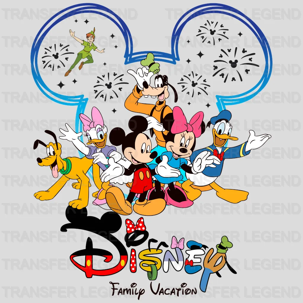 Duck & Pluto & Mouse Family Trip Cartoon Designs - DTF Heat Transfer