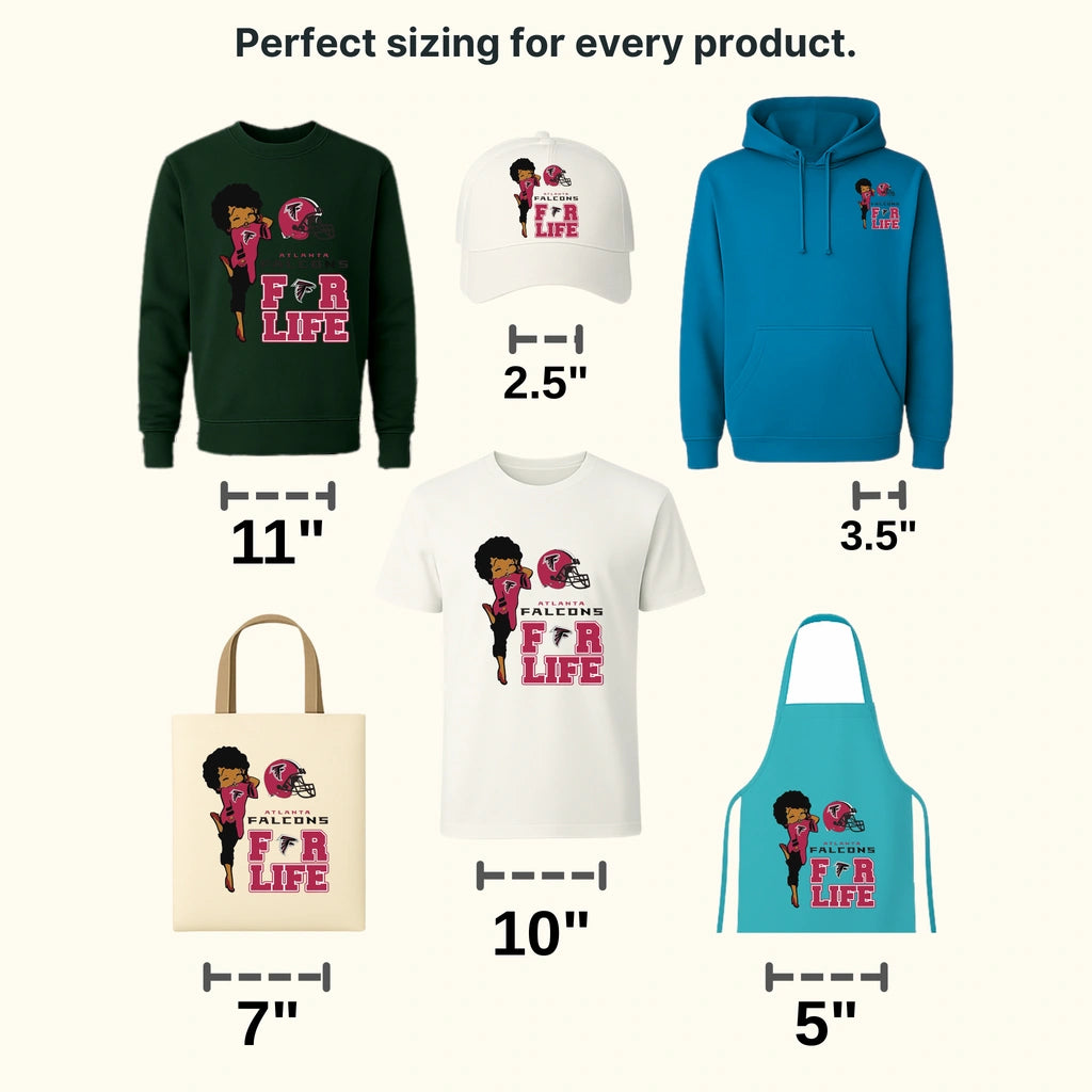 Atlanta Falcons For Life Girl Illustration NFL Design - DTF Heat Transfer