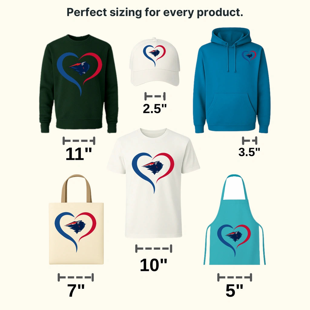 Buffalo Bills Heart Swirl Logo NFL Design - DTF Heat Transfer