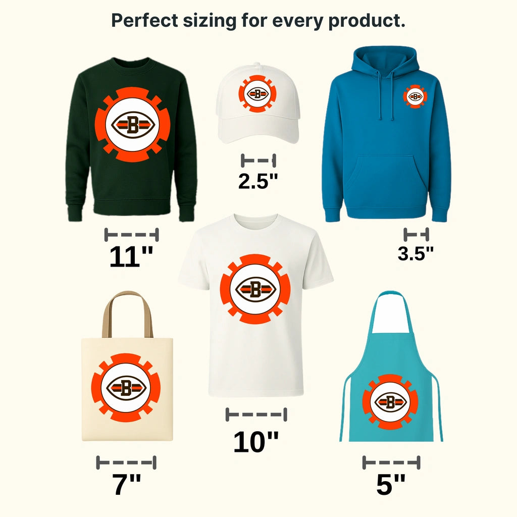 Cleveland Browns Gear Cog Emblem NFL Design - DTF Heat Transfer