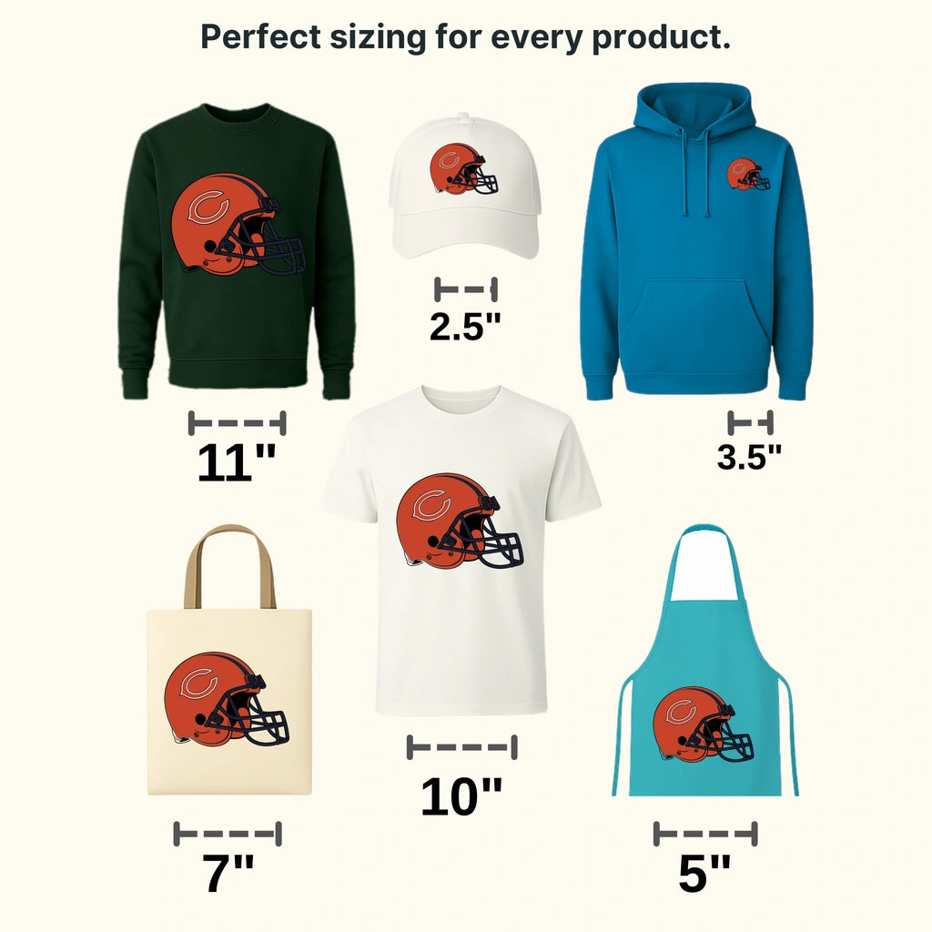 Chicago Bears Side Profile Helmet NFL Design - DTF Heat Transfer