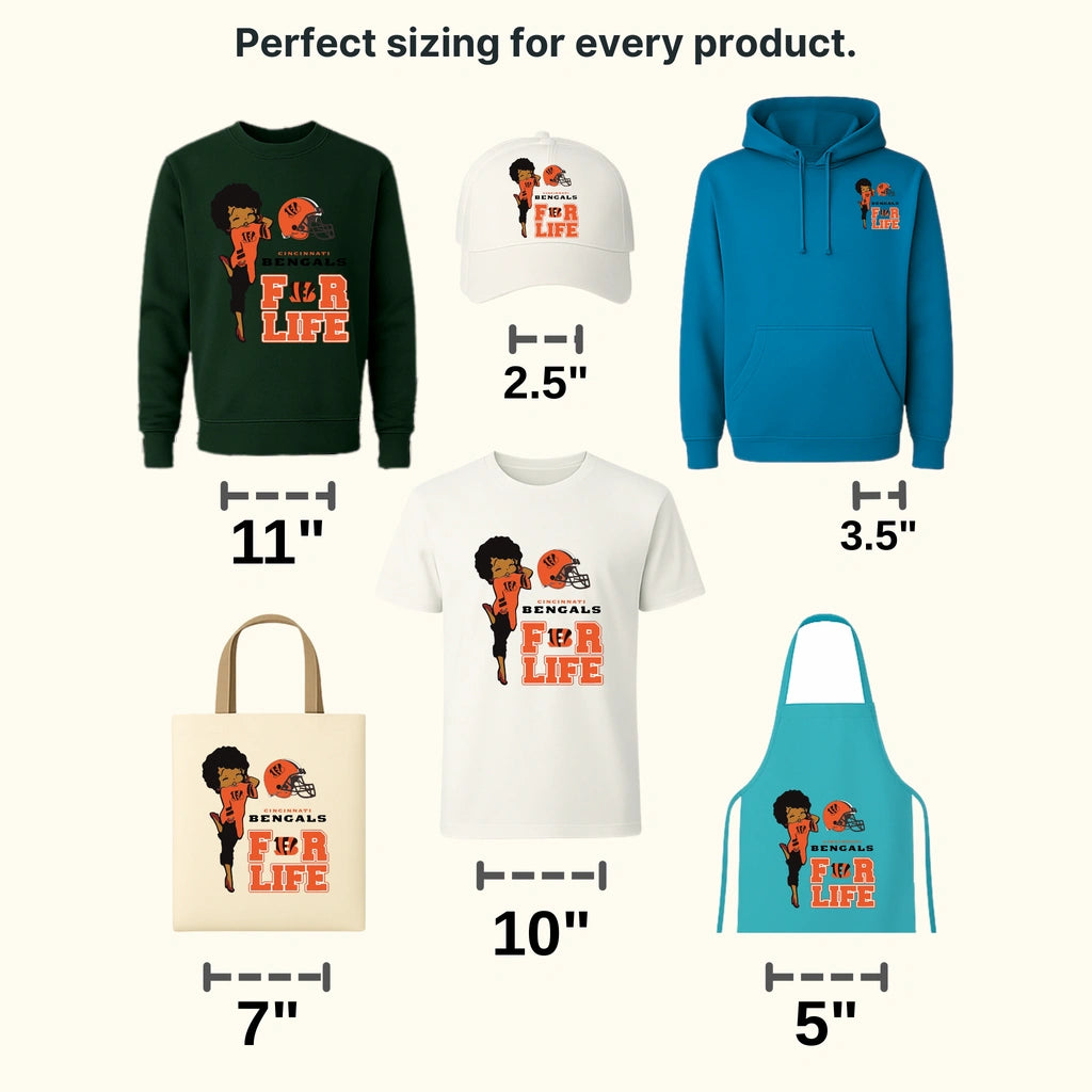 Cincinnati Bengals For Life Kid Graphic NFL Design - DTF Heat Transfer