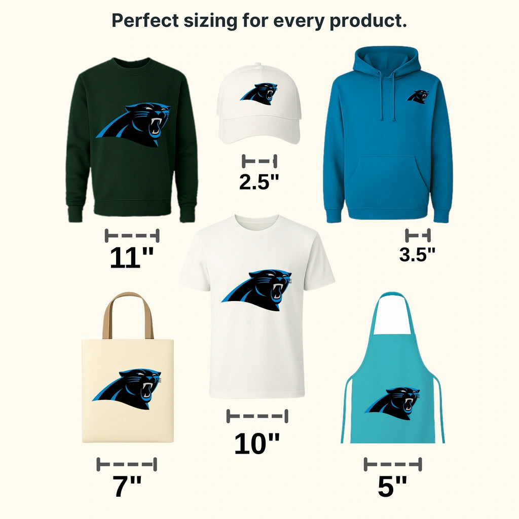 Carolina Panthers Roaring Panther Head NFL Design - DTF Heat Transfer