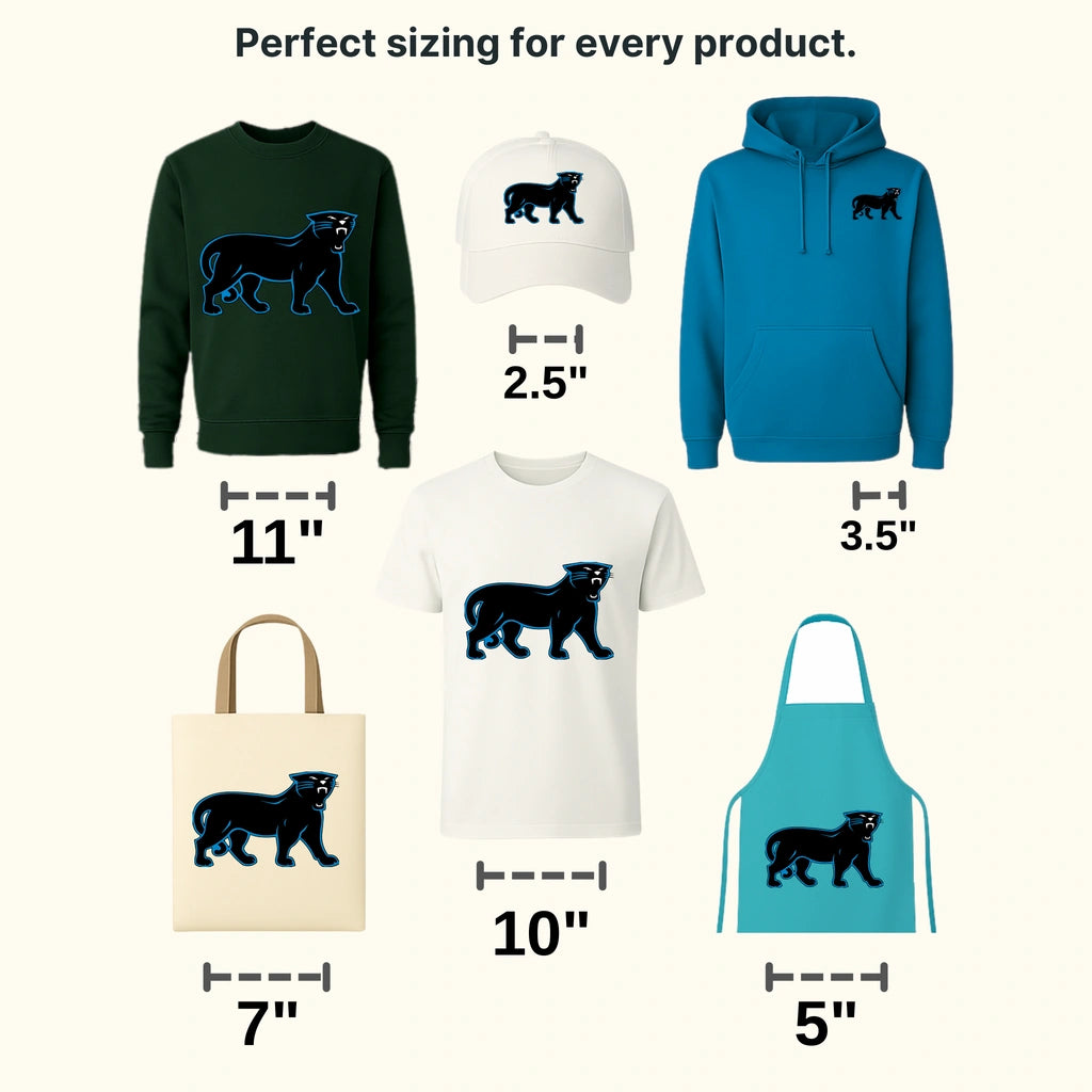 Carolina Panthers Standing Panther Silhouette NFL Design - DTF Heat Transfer