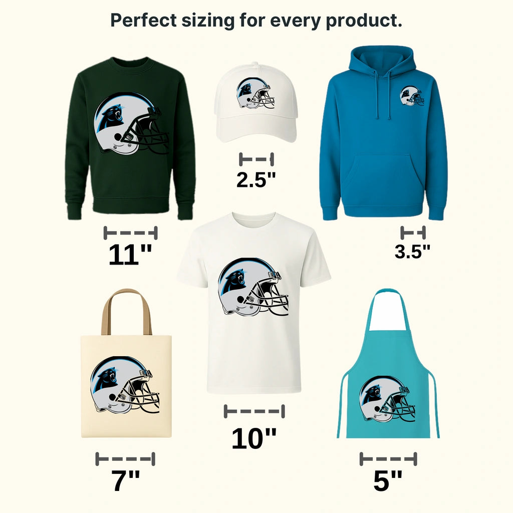Carolina Panthers Helmet Side Profile NFL Design - DTF Heat Transfer
