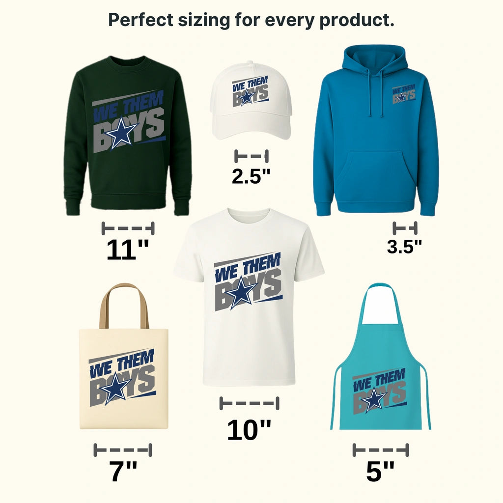 Dallas Cowboys Heartbeat Fingerprint Logo NFL Design - DTF Heat Transfer