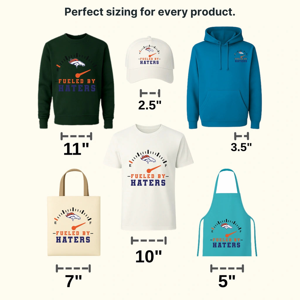 Denver Broncos Fueled By Haters Gauge NFL Design - DTF Heat Transfer