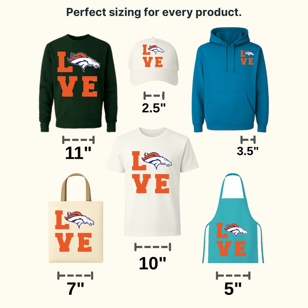 Denver Broncos Player Silhouette Wordmark NFL Design - DTF Heat Transfer