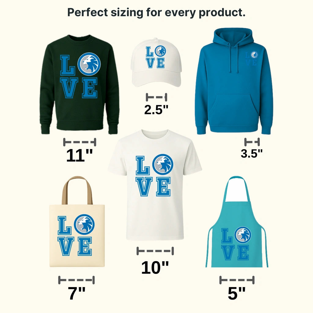 Detroit Lions LOVE Word Block with Logo NFL Design - DTF Heat Transfer