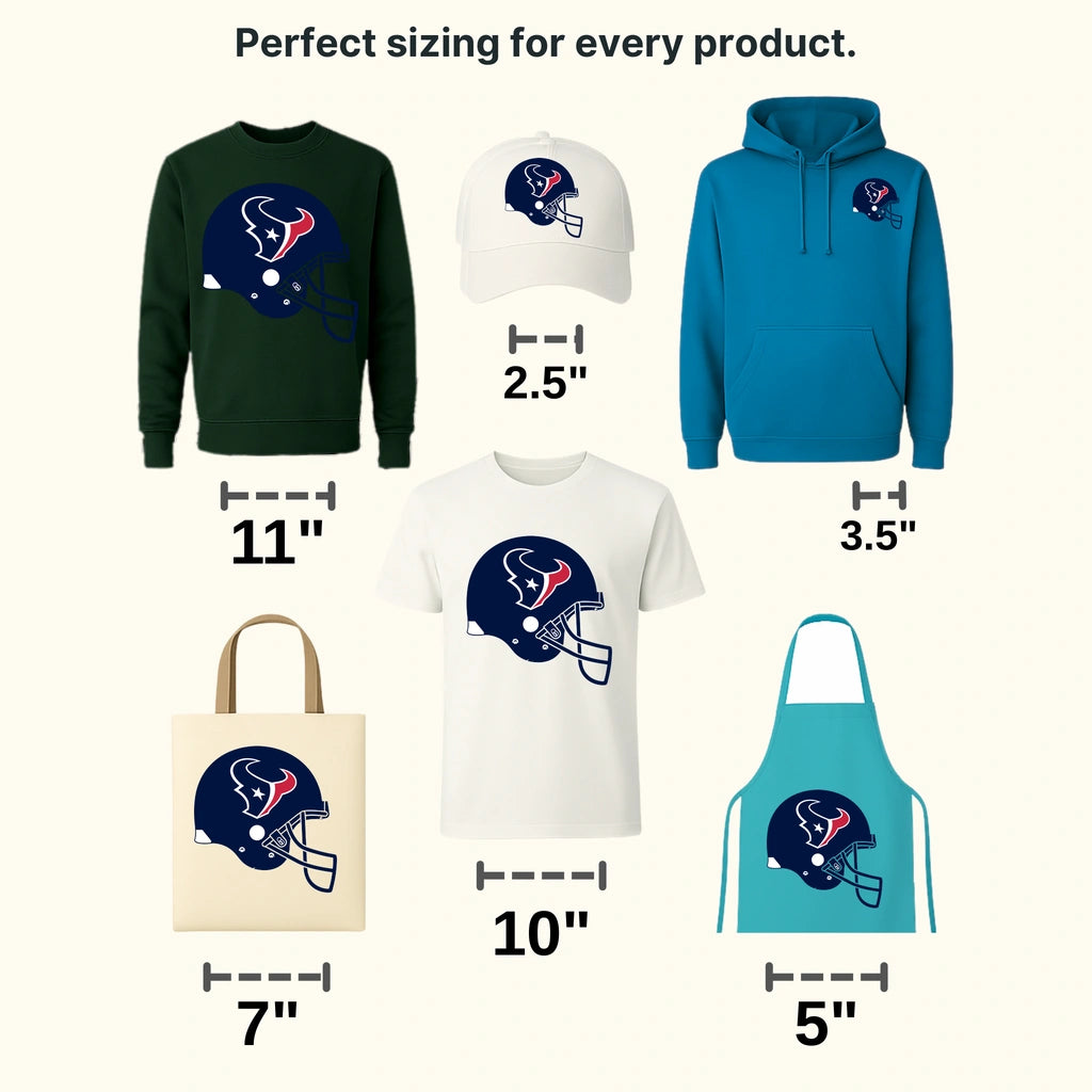 Houston Texans Side‑Profile Helmet Emblem NFL Design - DTF Heat Transfer