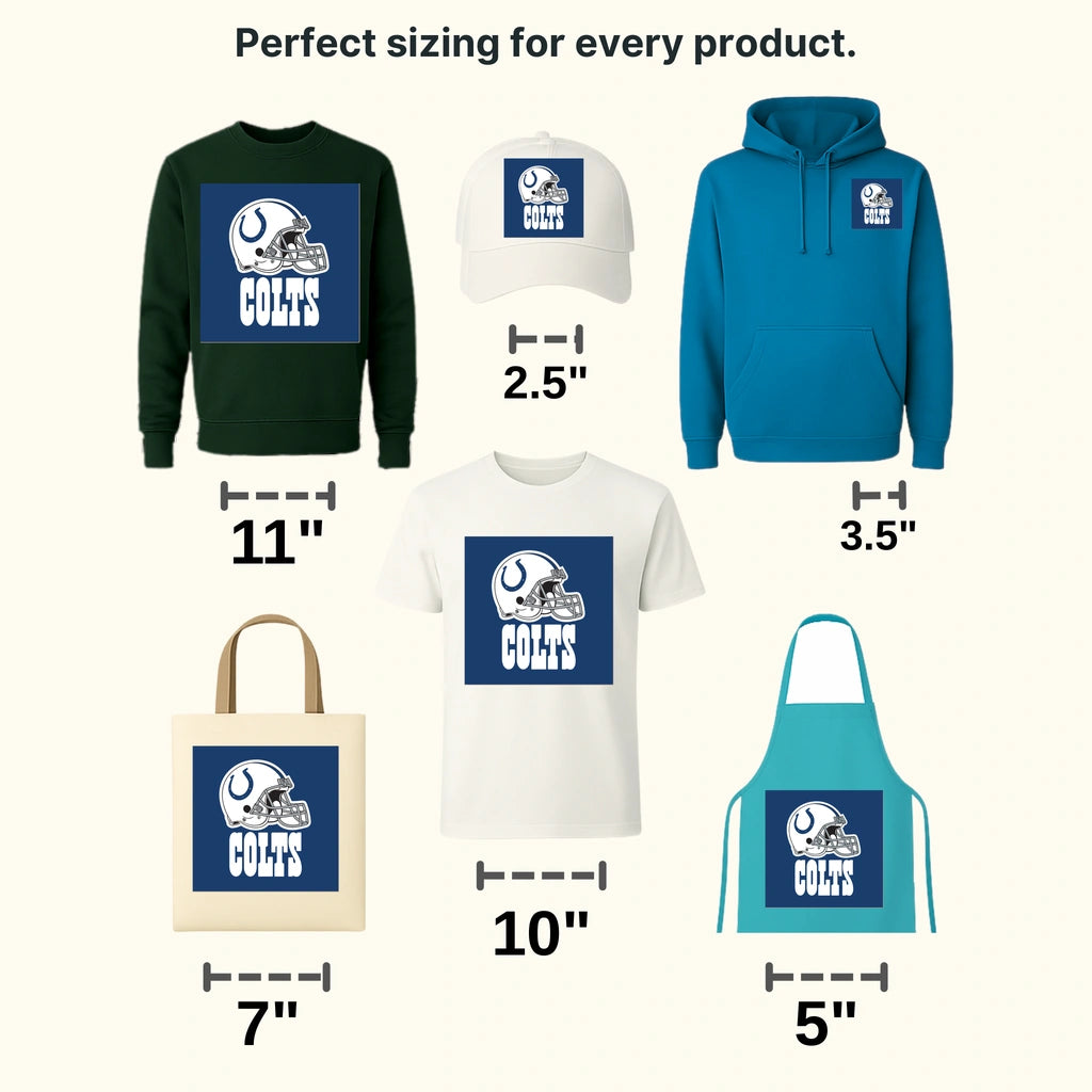 Indianapolis Colts Side‑Profile Helmet & Wordmark NFL Design - DTF Heat Transfer