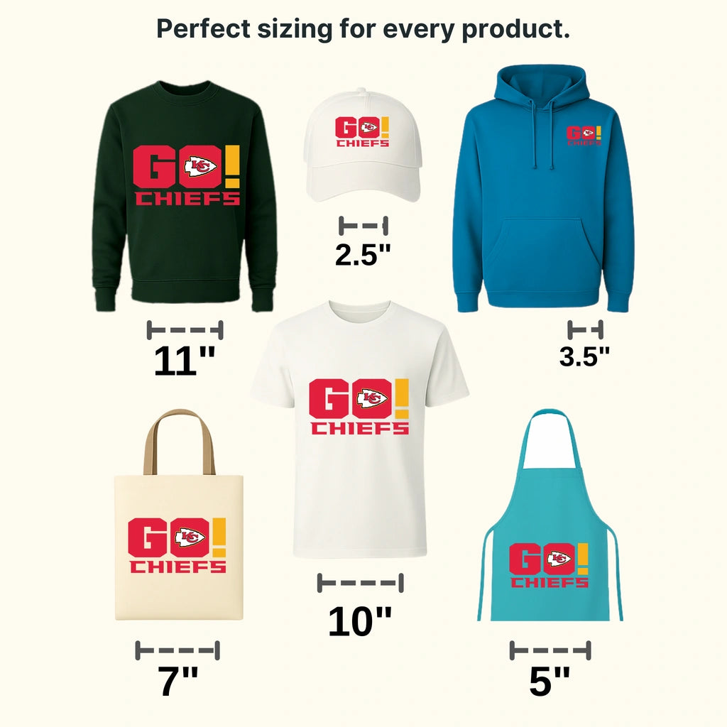 Kansas City Chiefs Go Chiefs Wordmark NFL Design - DTF Heat Transfer