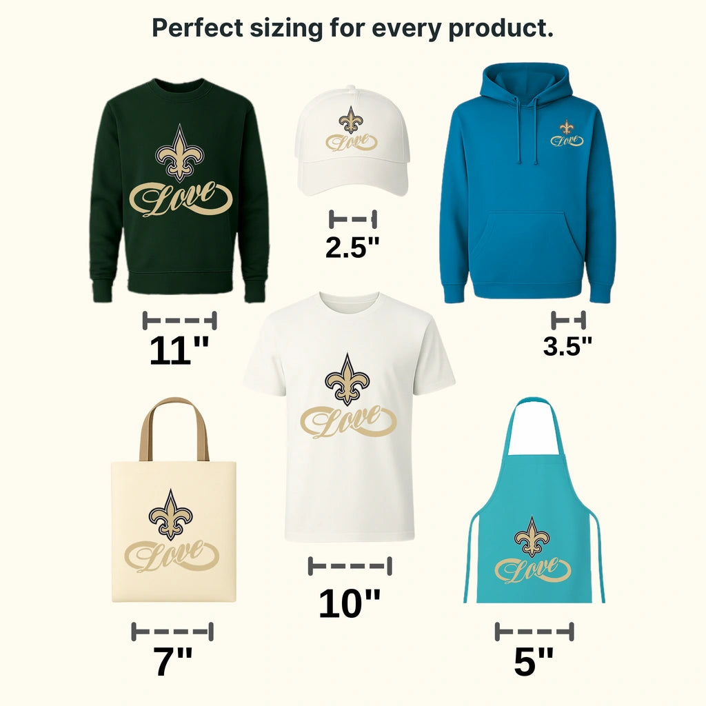New Orleans Saints boarding pass‑style layout with fleur‑de‑lis, NFL design - DTF Heat Transfer