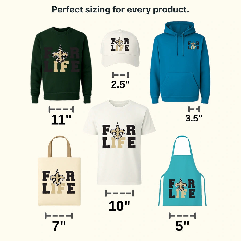 New Orleans Saints solitary fleur‑de‑lis icon with shadow, NFL design - DTF Heat Transfer