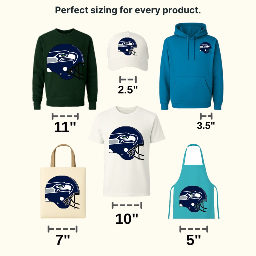 Seattle Seahawks Helmet Profile NFL Design - DTF Heat Transfer