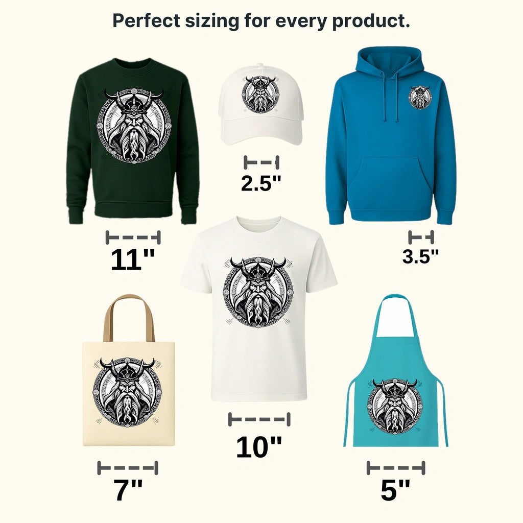 Vikings Old Man Nordic Design - DTF Heat Transfer - transferlegend