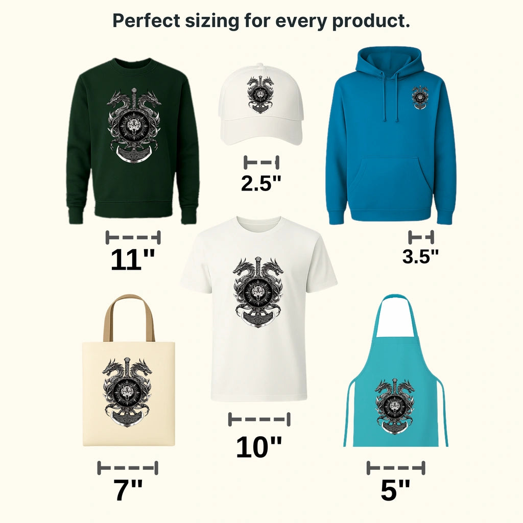 Wolf & Dragons Nordic Design - DTF Heat Transfer - transferlegend