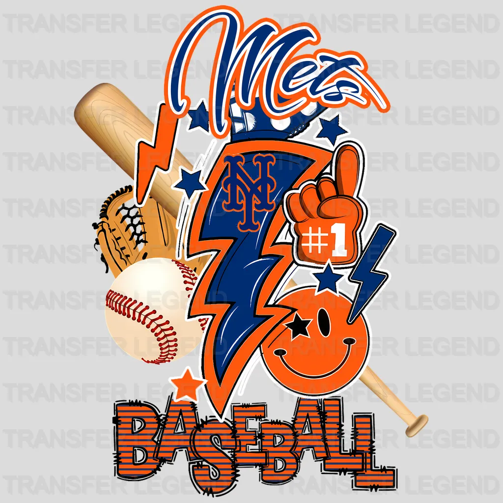 New York Mets MLB Gear Composition - DTF Iron On Transfer