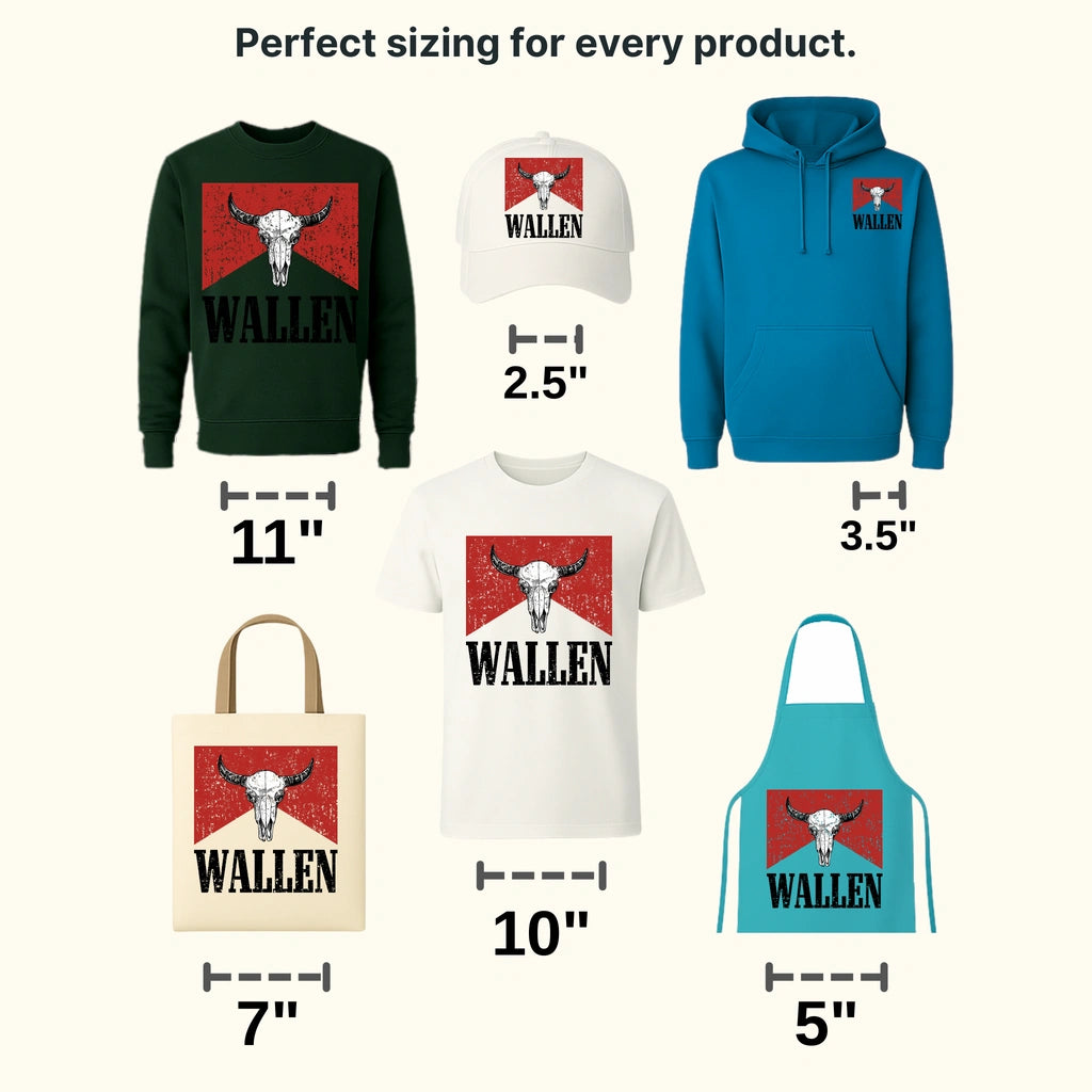 Cow Skull Wallen Marlboro Red Design - DTF heat transfer - transferlegend