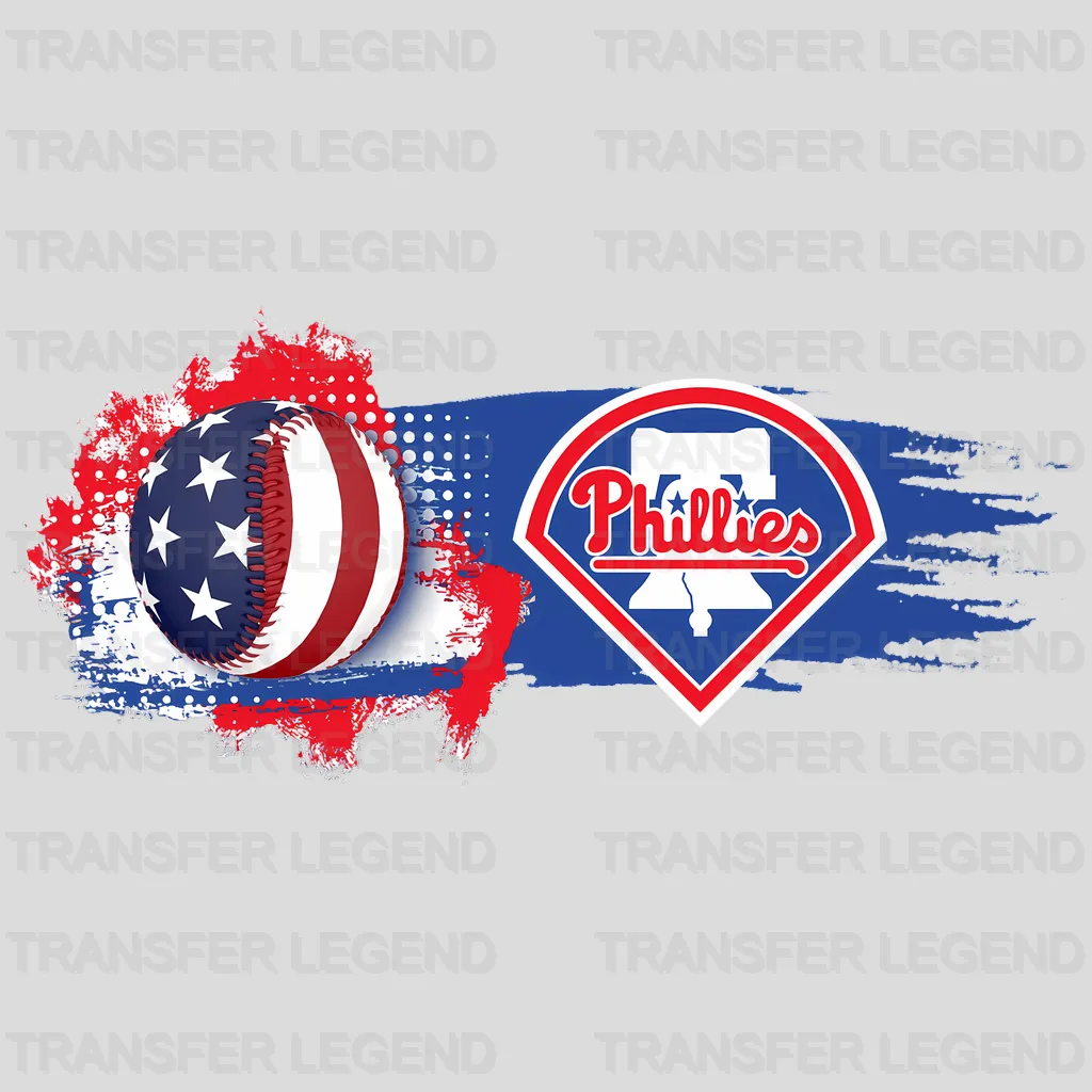 Philadelphia Phillies MLB Paint Splatter Flag Logo Art - DTF Iron On Transfer