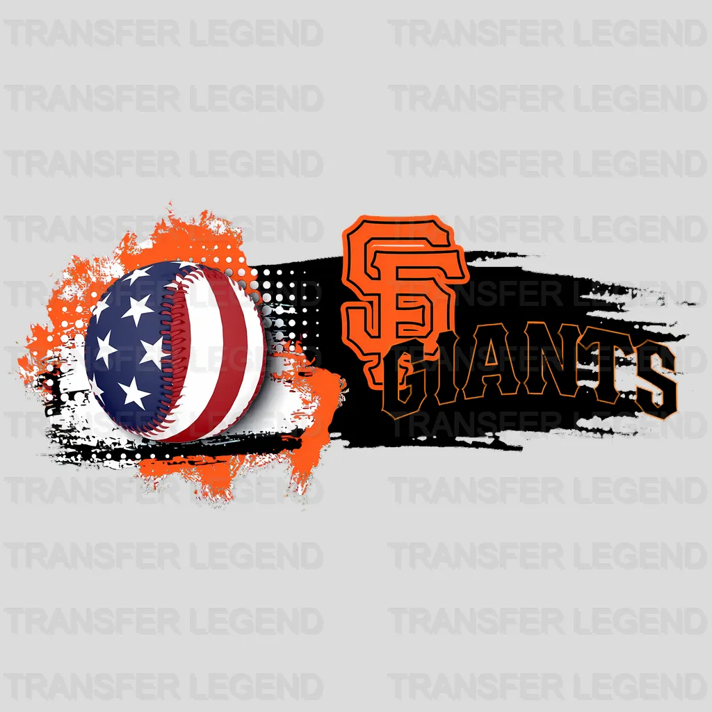 San Francisco Giants MLB Ripped Flag Effect Logo Graphic - DTF Iron On Transfer