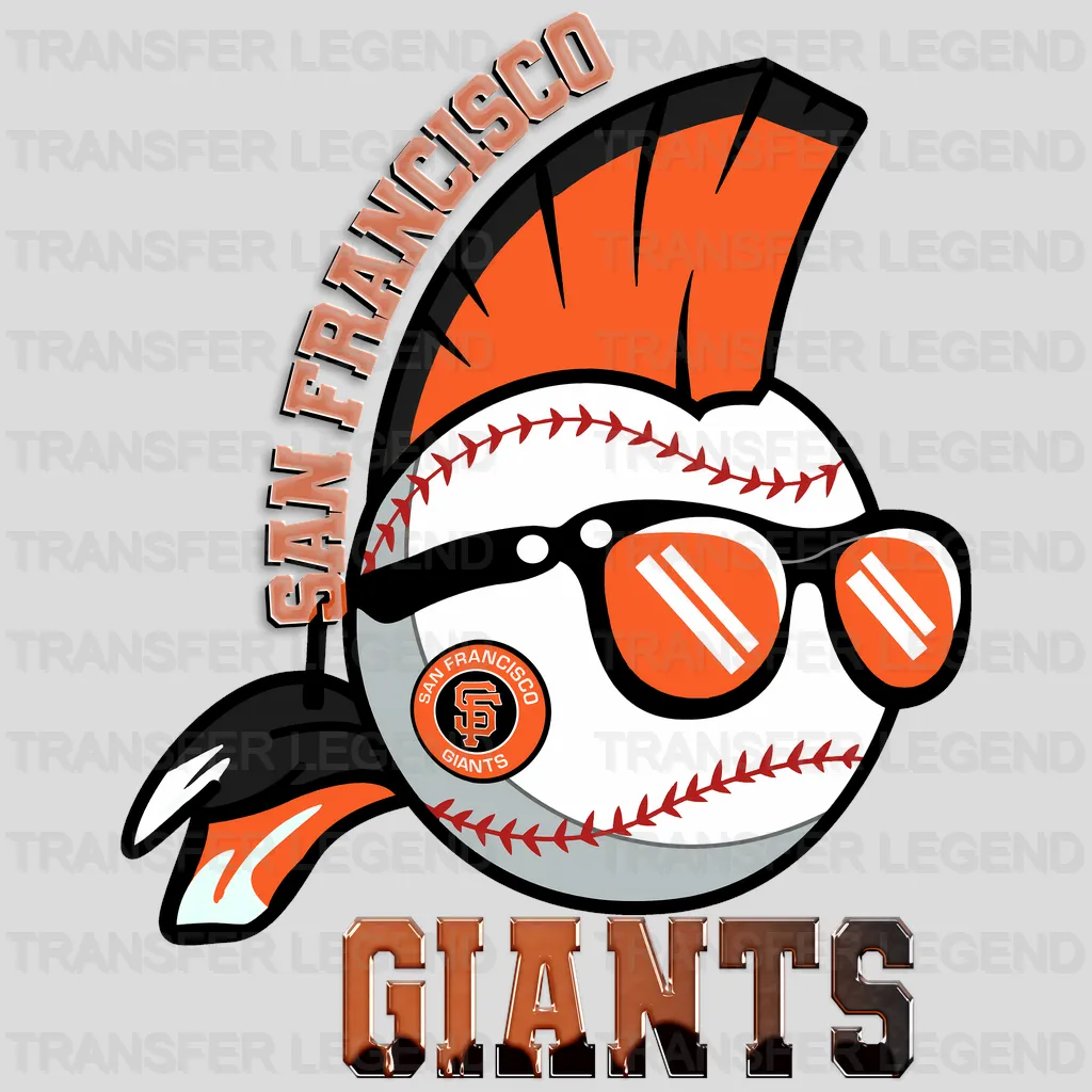 San Francisco Giants MLB Cartoon Kid Player Batting - DTF Iron On Transfer