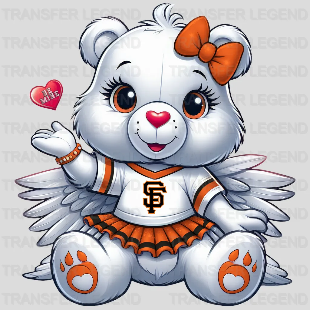 San Francisco Giants MLB Glitter Sequin Orange Bow Ribbon - DTF Iron On Transfer