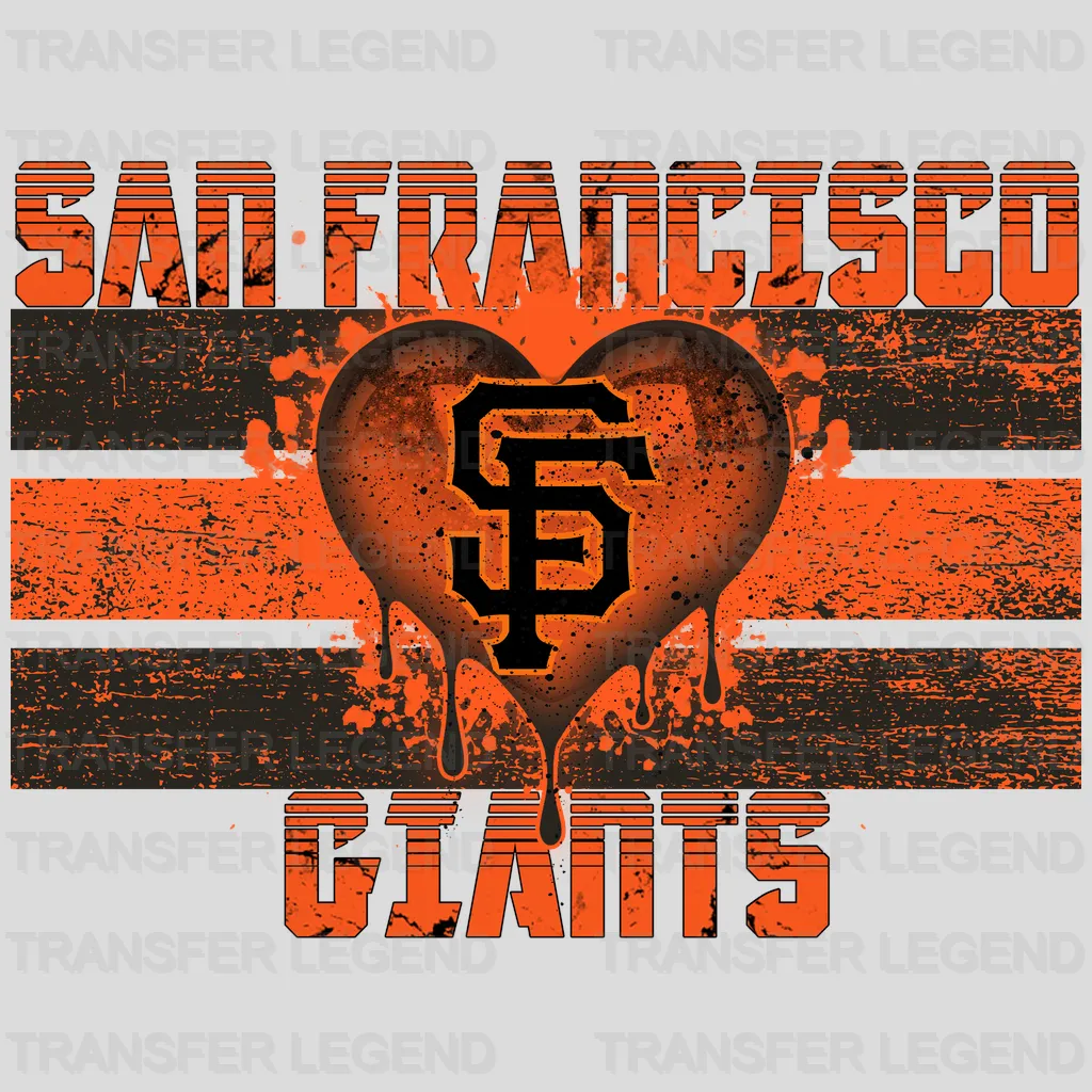 San Francisco Giants MLB Realistic Anatomical Heart Art - DTF Iron On Transfer