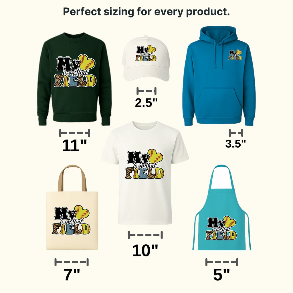 My Heart Is On That Field Softball DTF Transfer - transferlegend