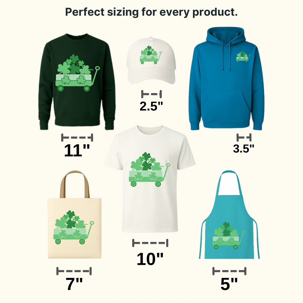 Wheelbarrow Full Of Clover St. Patrick's Day Design - DTF heat transfer - transferlegend