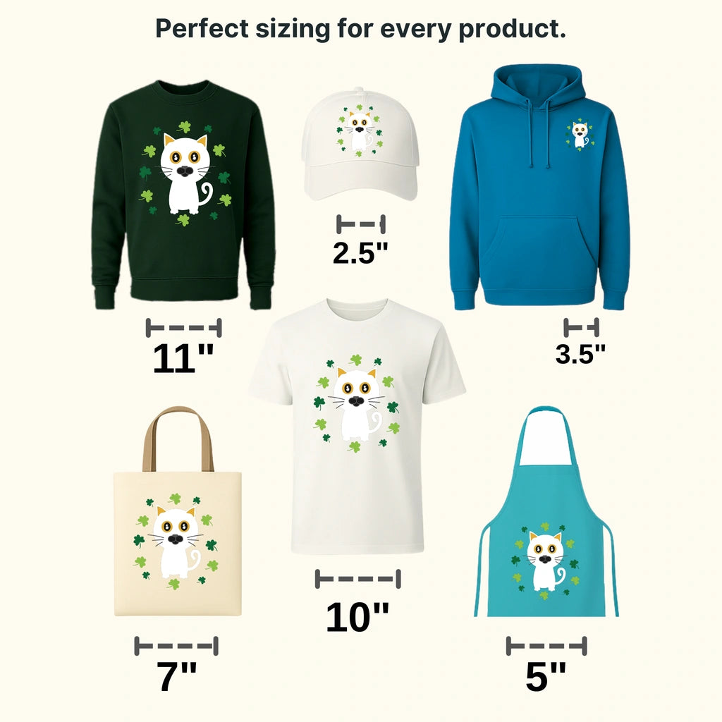 Cats B&W St. Patrick's Day Design - DTF heat transfer - transferlegend