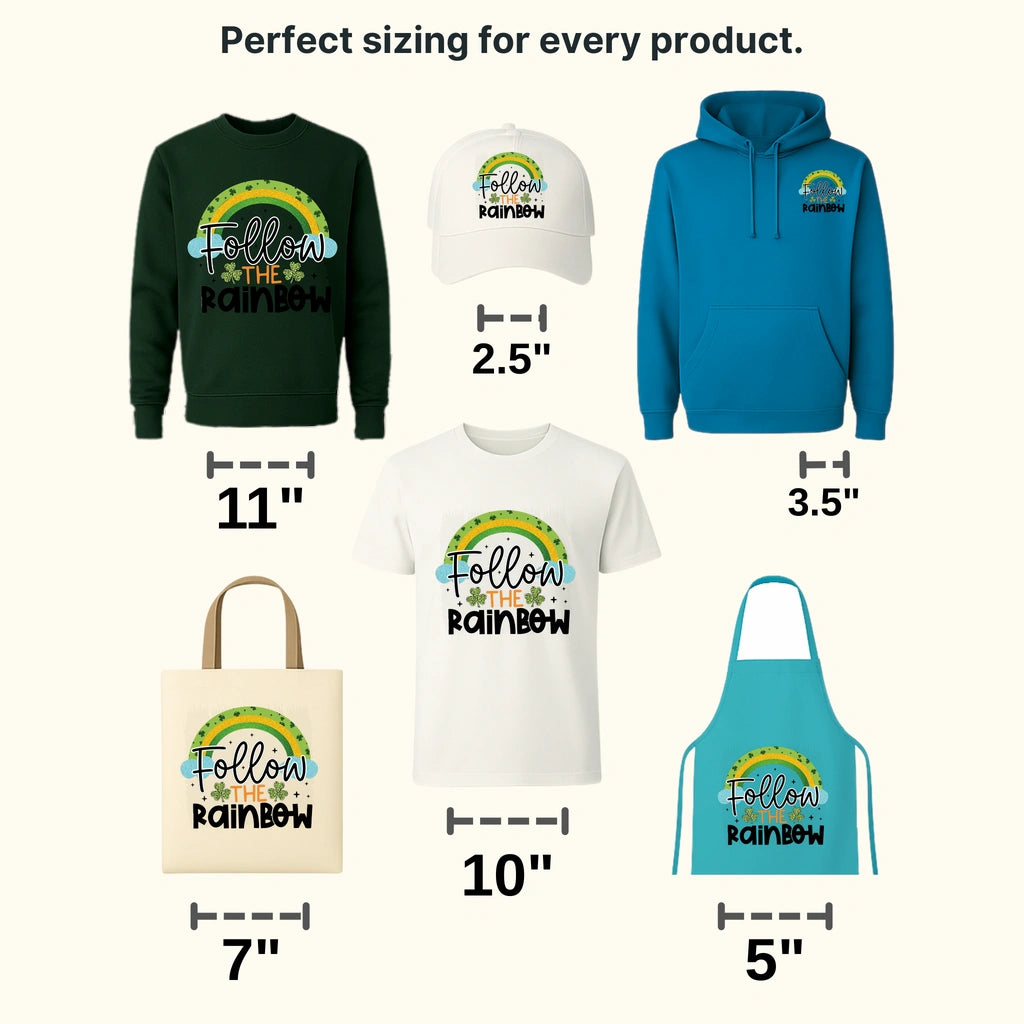 Follow The Rainbow St. Patrick's Day Design - DTF heat transfer - transferlegend
