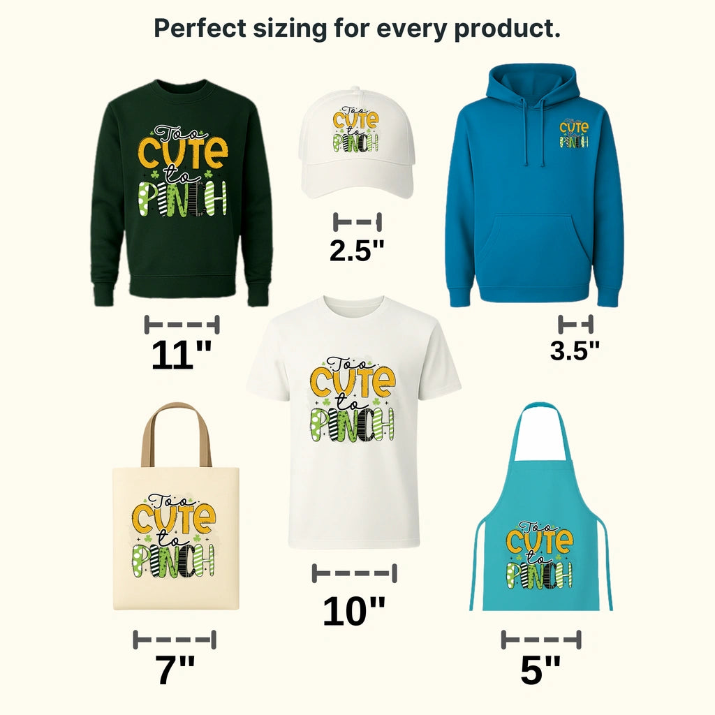 Too Cute To Pinch St. Patrick's Day Design - DTF heat transfer - transferlegend