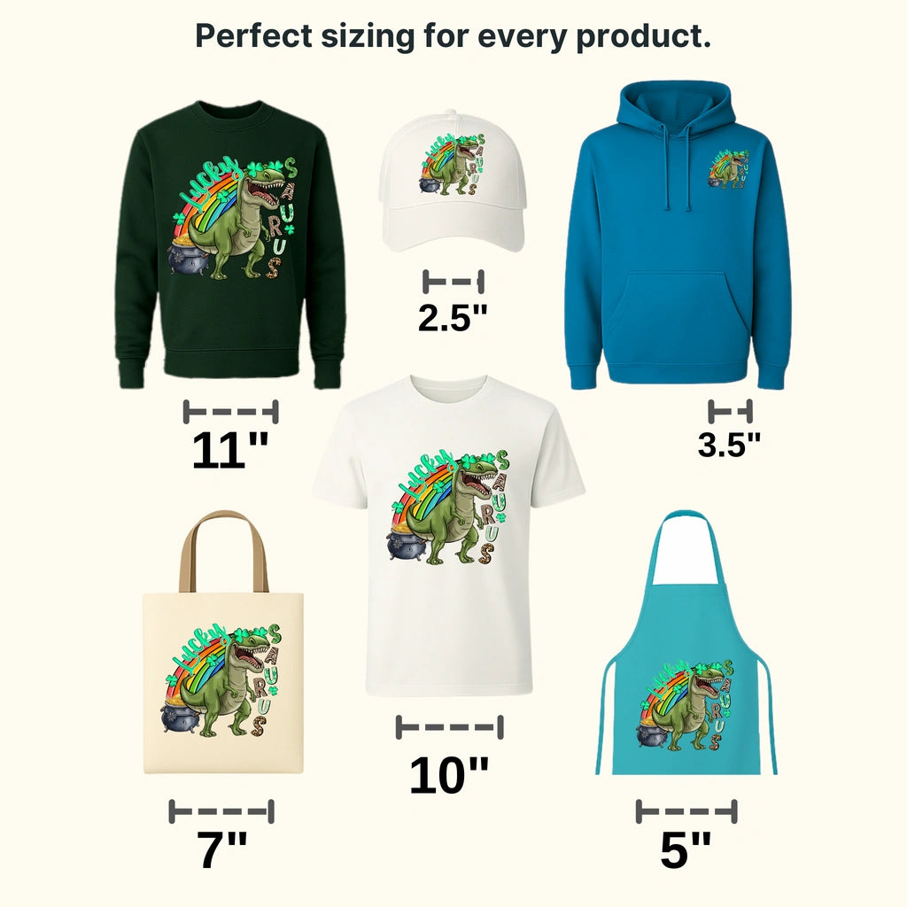 Lucky Saurus St. Patrick's Day Design - DTF heat transfer - transferlegend