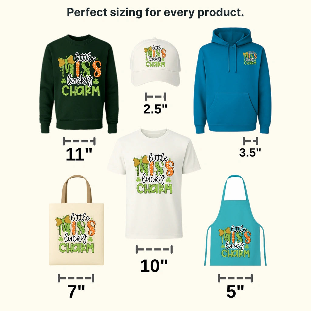 Little Miss Lucky Charm St. Patrick's Day Design - DTF heat transfer - transferlegend