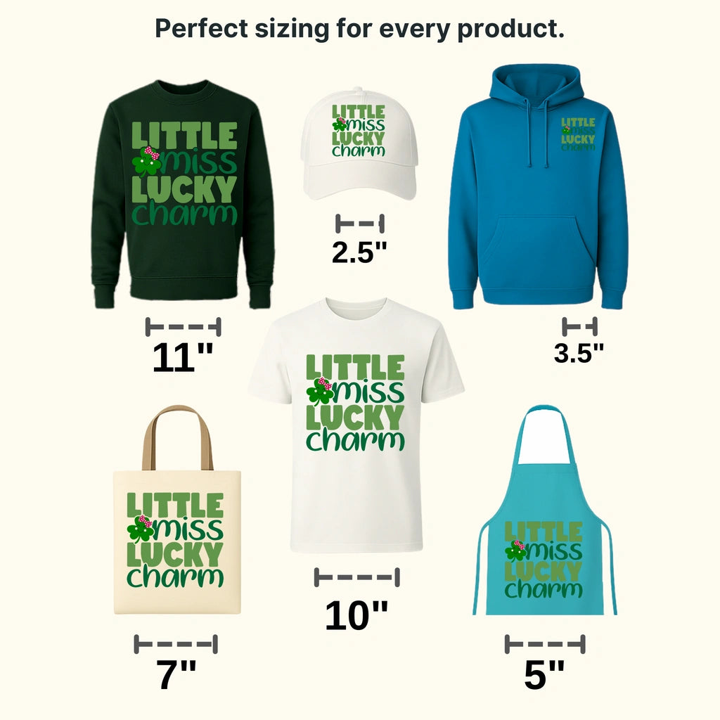 Little Miss Lucky Charm St. Patrick's Day Design - DTF heat transfer - transferlegend