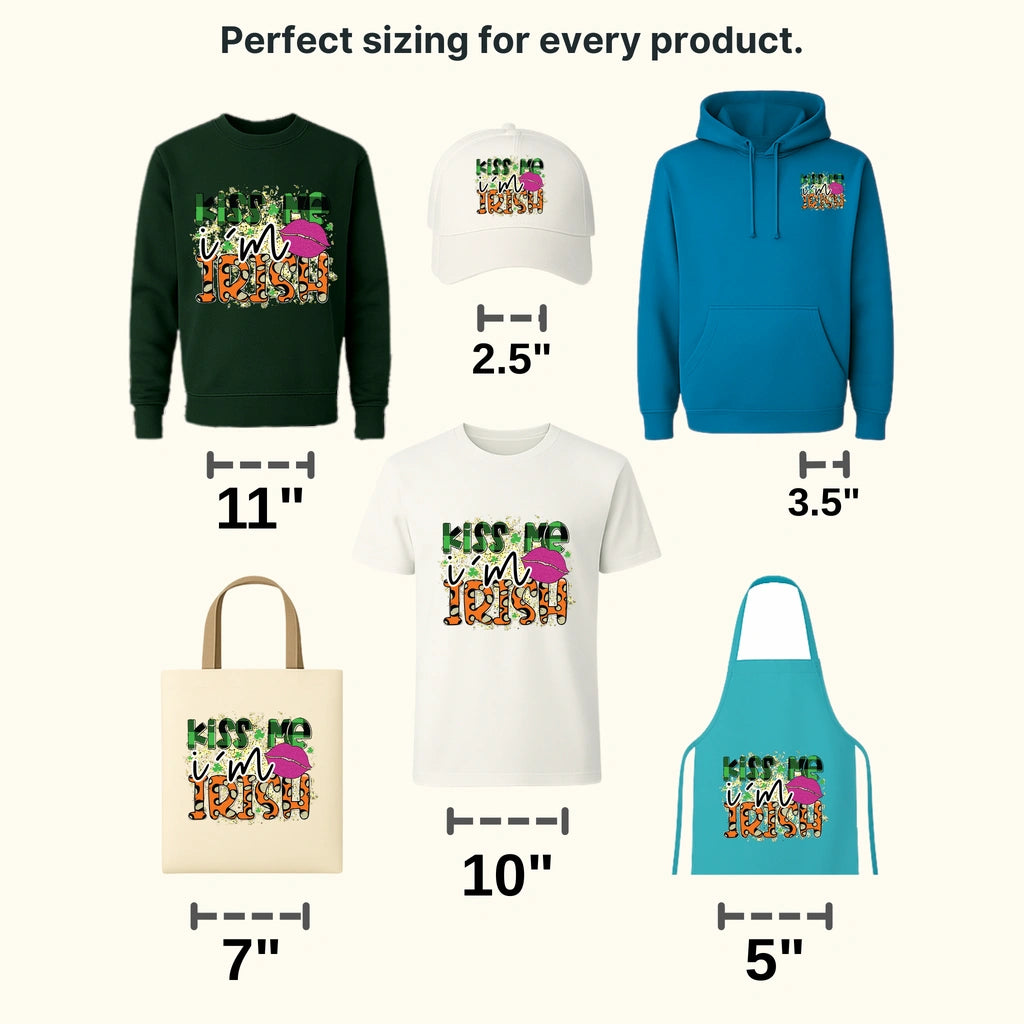 Kiss Me I'm Irish St. Patrick's Day Design - DTF heat transfer - transferlegend