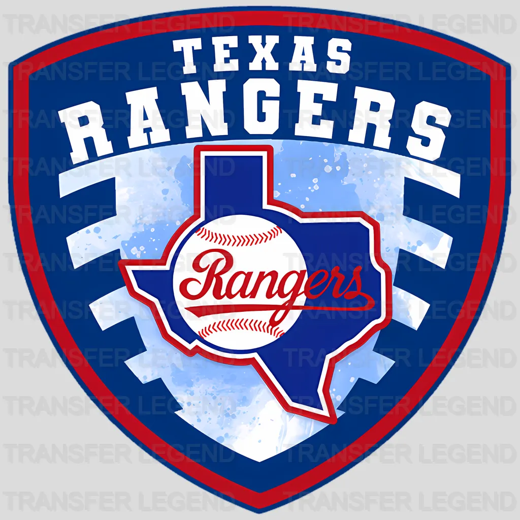 Texas Rangers MLB Vertical Bookmark Style Strip Logo - DTF Iron On Transfer
