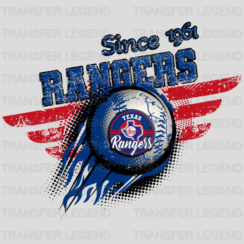 Texas Rangers MLB Since 1961 DTF Iron On Transfer