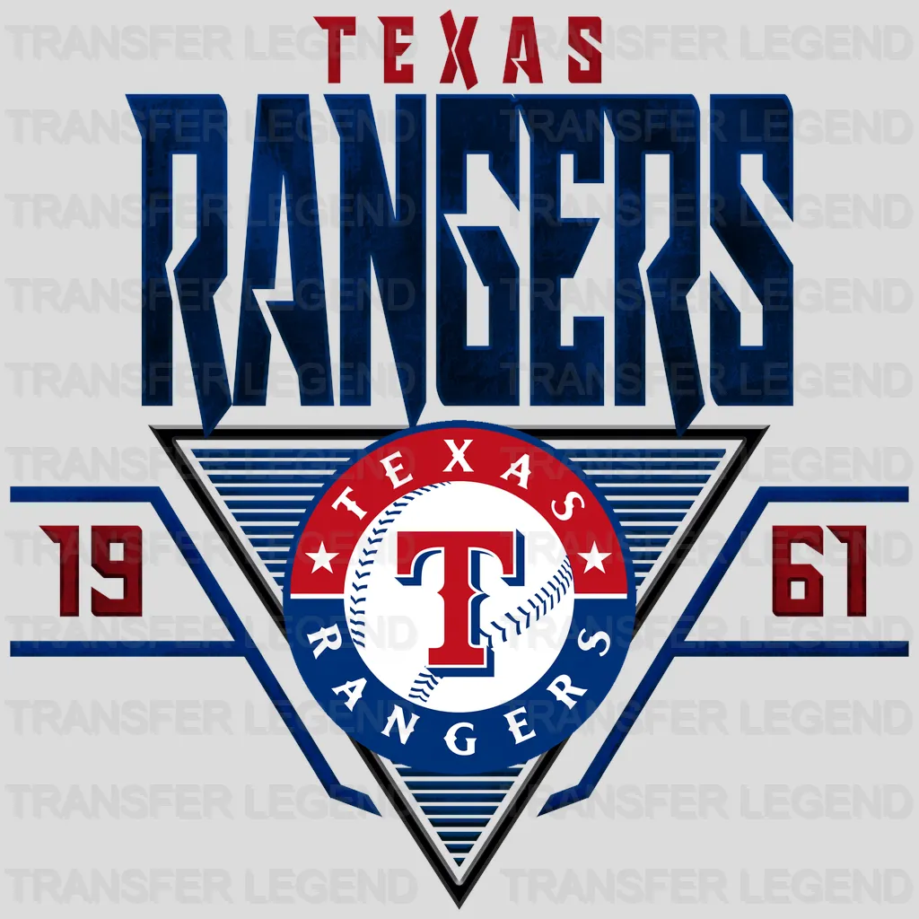 Texas Rangers MLB Vintage Typography Logo - DTF Iron On Transfer