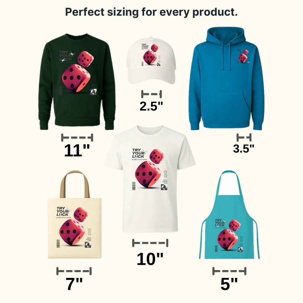 Try Your Luck Streetwear Design - DTF Heat Transfer - transferlegend