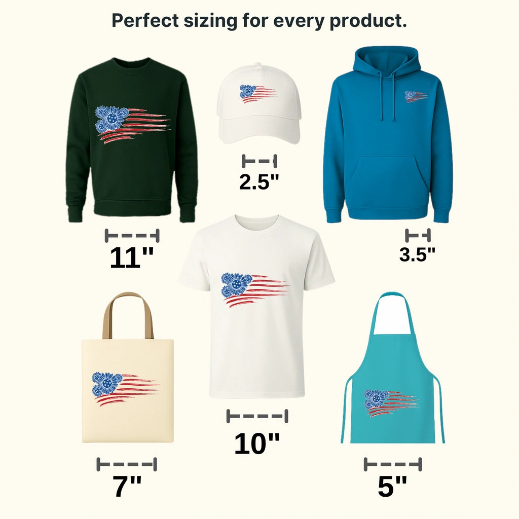 USA Flag Sunflower DTF Transfer - transferlegend