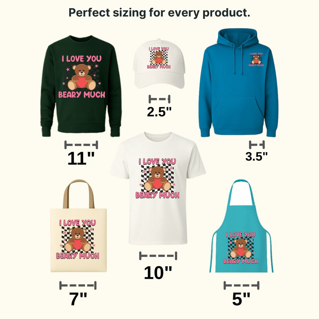 Love You Beary Much Valentine's Day Design - DTF heat transfer - transferlegend
