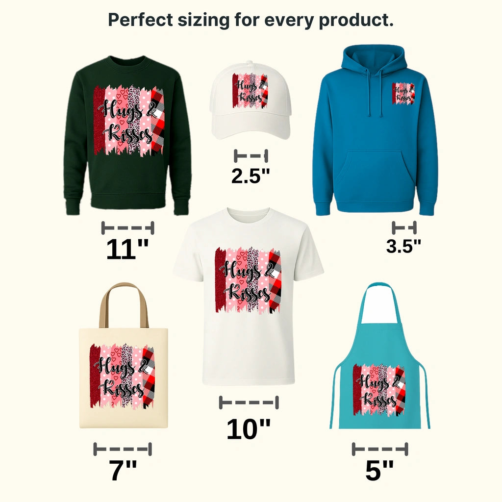 Hugs & Kisses Valentine's Day Design - DTF heat transfer - transferlegend