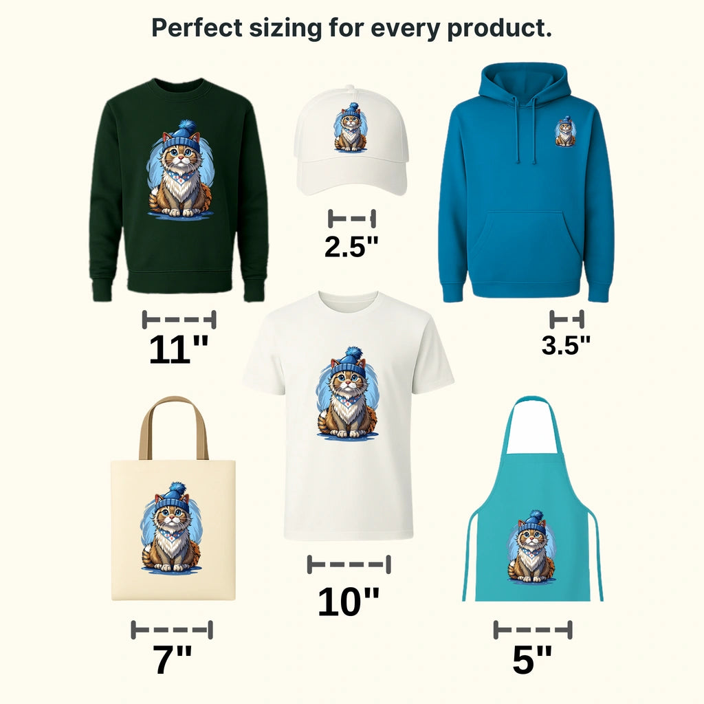 Cute Cat Winter Design - DTF Heat Transfers - transferlegend
