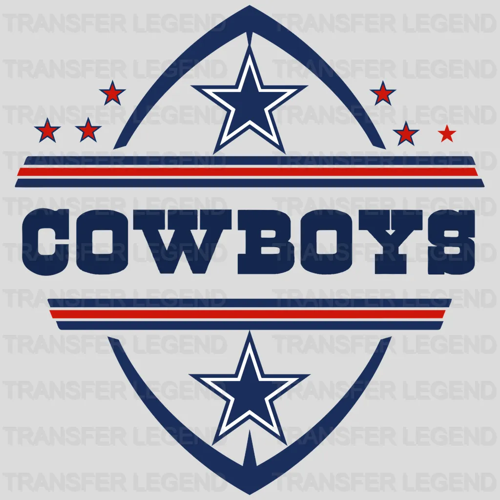 Dallas Cowboys Retro Text Badge NFL Design - DTF Heat Transfer