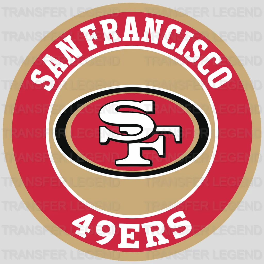 San Francisco 49ers Circular “San Francisco 49ers” Text Badge NFL Design - DTF Heat Transfer