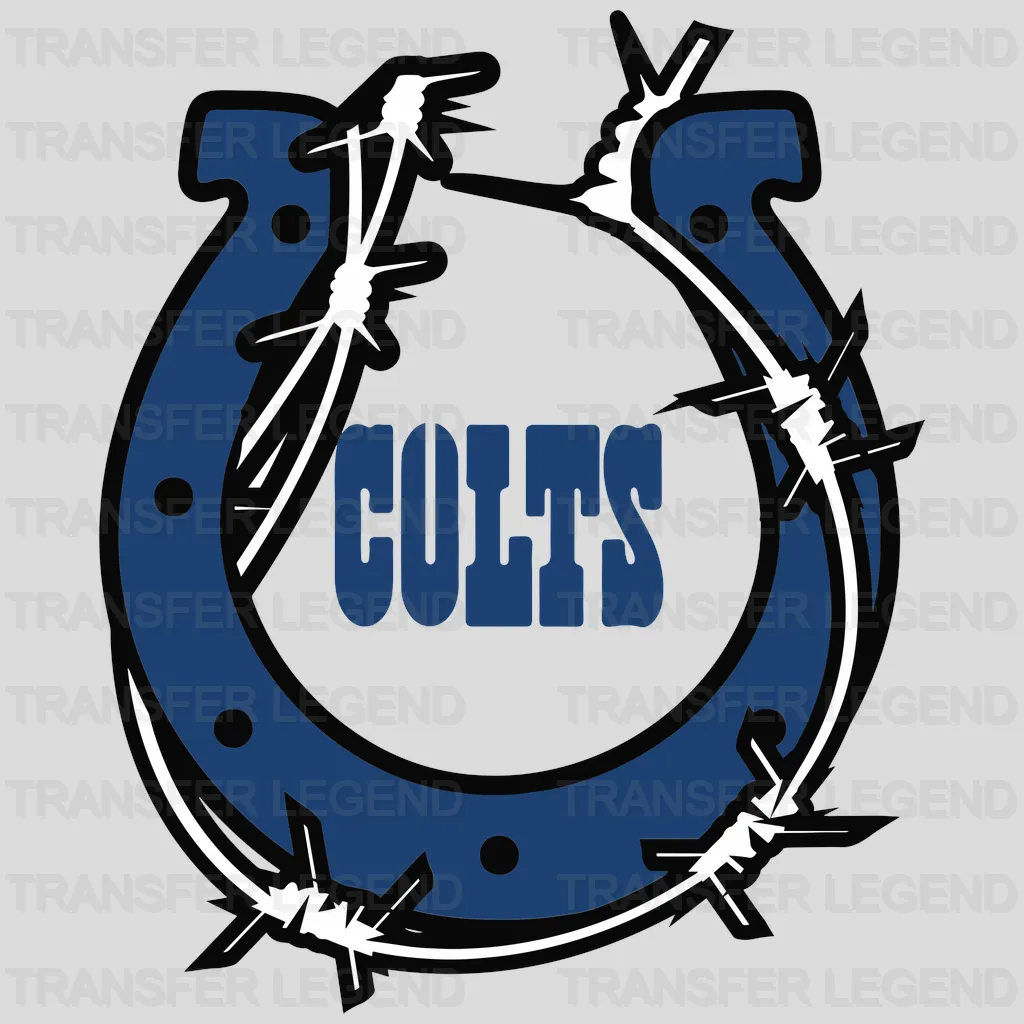 Indianapolis Colts Horseshoe Crest Emblem NFL Design - DTF Heat Transfer